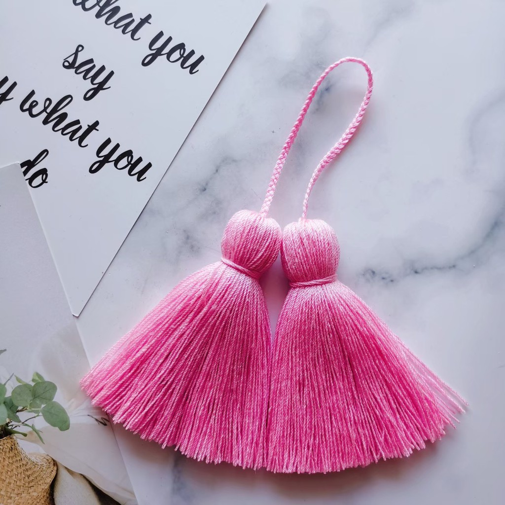 พู่diy-สีชมพูหวาน-งานสีล้วนงานพลาสเทล-ขนาด3-5-5นิ้ว