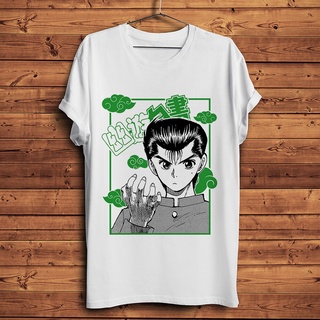 ขายดี!Yu yu hakusho Urameshi Yuusuke เสื้อยืดลําลอง แขนสั้น พิมพ์ลายอนิเมะตลก สีขาว สไตล์ญี่ปุ่น แนวสตรีท สําหรับผู้ชาย