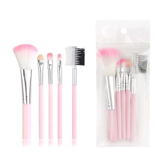 LAMEILA 5 Makeup Brushes Set Pink Eyeshadow Lip  Blush  Mascara