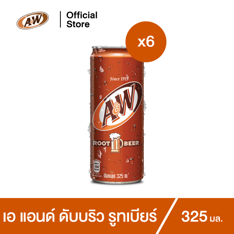 ภาพหน้าปกสินค้าเอ แอนด์ ดับบลิว น้ำอัดลม กลิ่นรูทเบียร์ 325 มล. 6 กระป๋อง จากร้าน supermarket บน Shopee