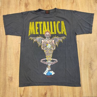 Metallica  king nothing  @acid washed ผ้าร้อย ฟอกนุ่ม ซีด เฟด เสมอทั่งตัว แนวใหม่ สวยมาก เสื้อวง เสื้อทัวร์ @1996