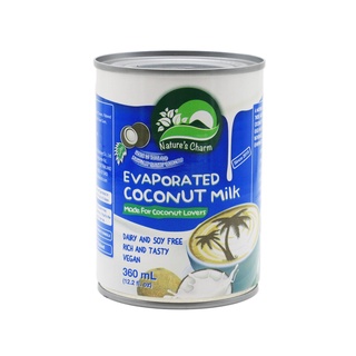 สินค้า นมข้นจืดมะพร้าว Evaporated Coconut Milk ตรา Nature\'s Charm ขนาด 360 ml. (02-7320)