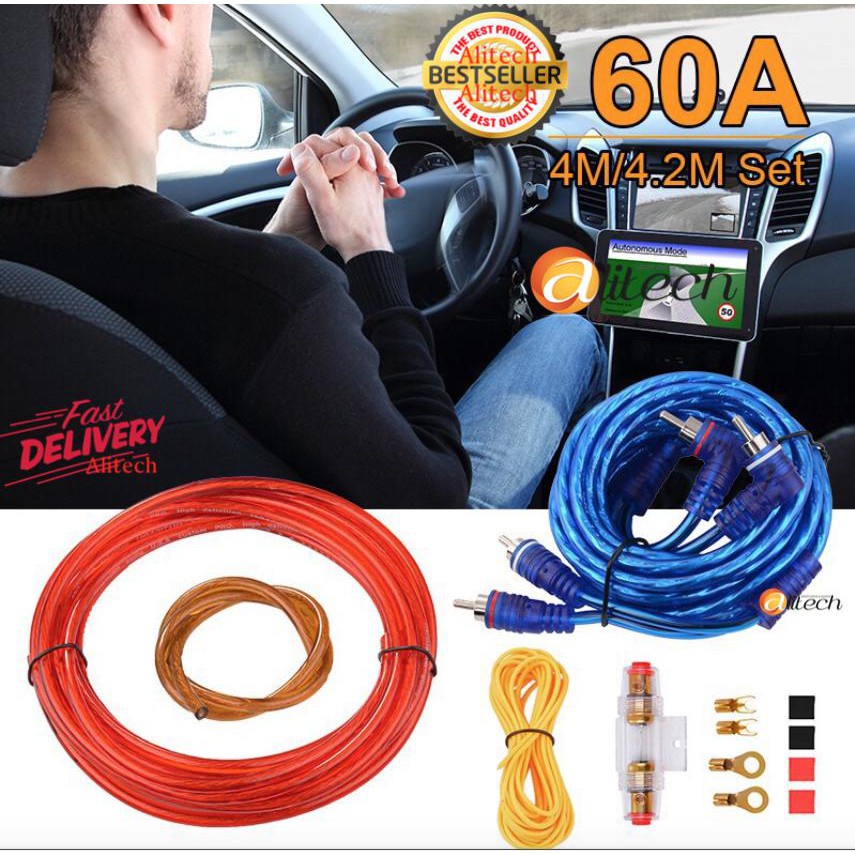 buybuyt ชุดสายไฟเครื่องเสียงรถยนต์ 10GA Car Audio AMP Power Cable
