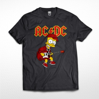 Kaos BAND AC DC x BART SIMPSON เสื้อยืดลําลอง แขนสั้น พิมพ์ลายวงร็อคเพลง โลหะ สไตล์ร็อค สําหรับผู้ชาย และผู้หญิง