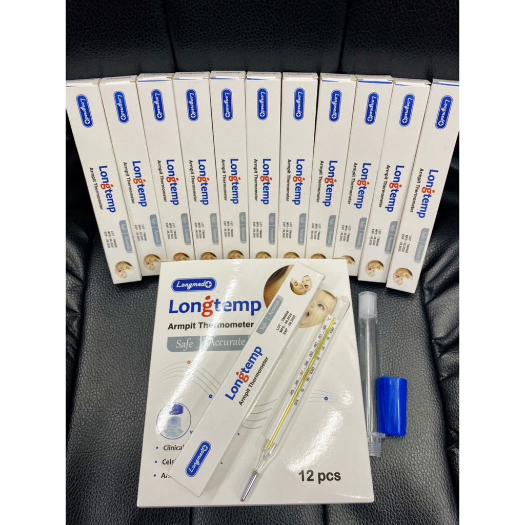 พร้อมส่ง-ปรอทวัดไข้-longmed-longtemp-ยกกล่อง-12-ชิ้น-ใช้สำหรับวัดอุณหภูมิในร่างกาย-ใช้วัดที่ช่องปาก-ใต้รักแร้ทุกวัย