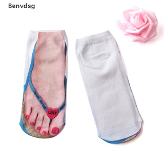 Benvdsg&gt; ถุงเท้าข้อสั้น ผ้าฝ้าย พิมพ์ลายตลก