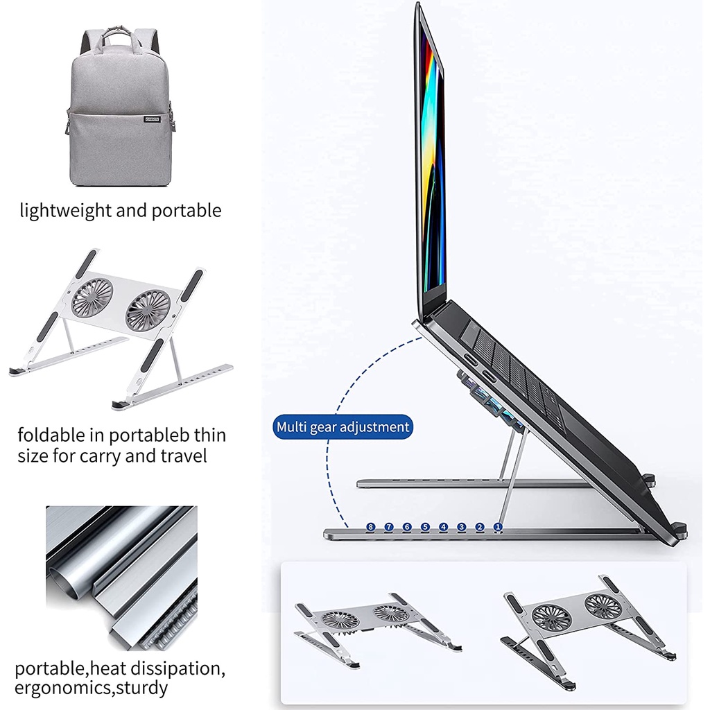 laptop-stand-ขาตั้งแล็ปท็อป-ที่วางโน๊ตบุ๊คแบบพับได้-แบบพกพา-ปรับองศาได้