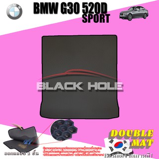 BMW G30 520D SPORT 2017-2022 TRUNK พรมรถยนต์เข้ารูป2ชั้นแบบรูรังผึ้ง Blackhole Carmat