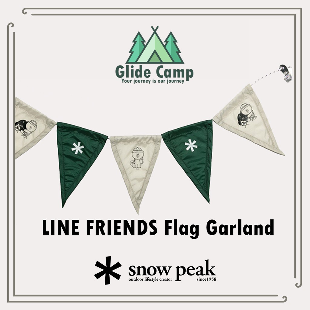Snow Peak : ธง ประดับ LINE FRIENDS Flag Garland Limited snowpeak