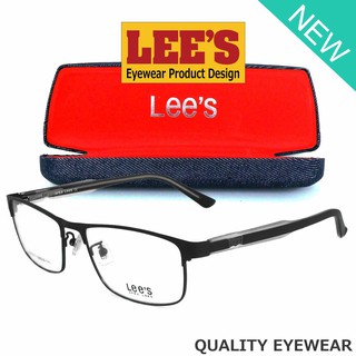 Lees แว่นตา รุ่น 50611 C-1 สีดำ กรอบเต็ม ขาสปริง วัสดุ สแตนเลส สตีล (สำหรับตัดเลนส์) กรอบแว่นตา Eyeglasses