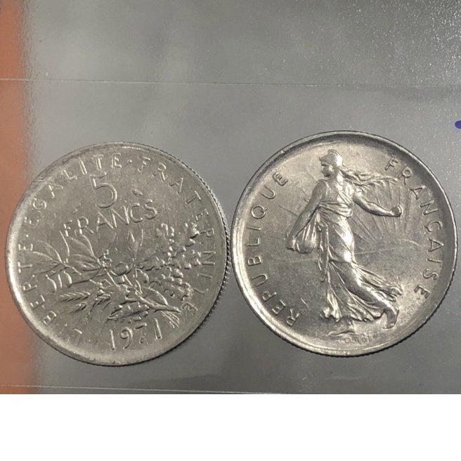 เหรียญต่างประเทศฝรั่งเศษ-5-francs-ปี-1971-สภาพสวยชัด-ผ่านการใช้งาน