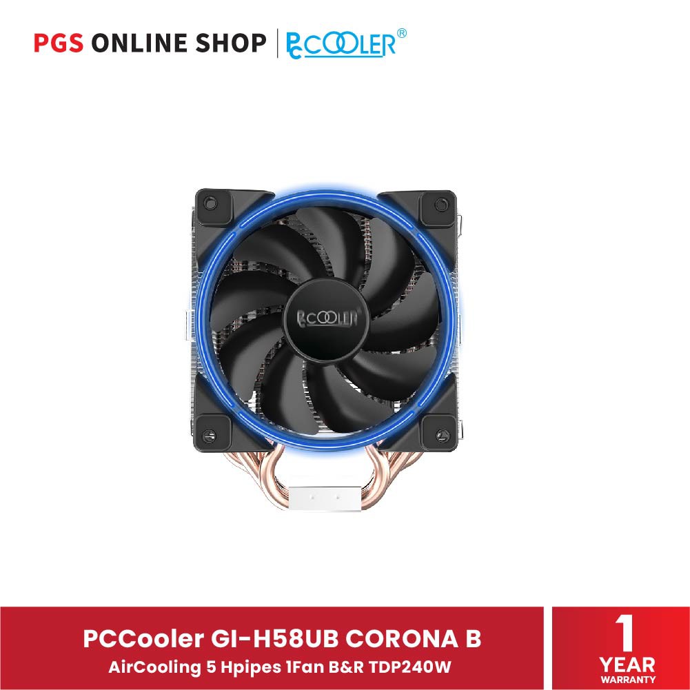 PCCooler GI-H58UB CORONA B (พัดลมระบายความร้อน) AirCooling 5 Hpipes ...