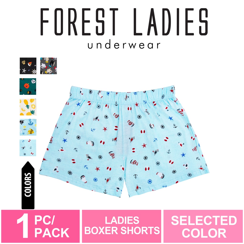 Forest 100 % Cotton Ladies Boxer Women Shorts Selected Colors FLD0017X ...