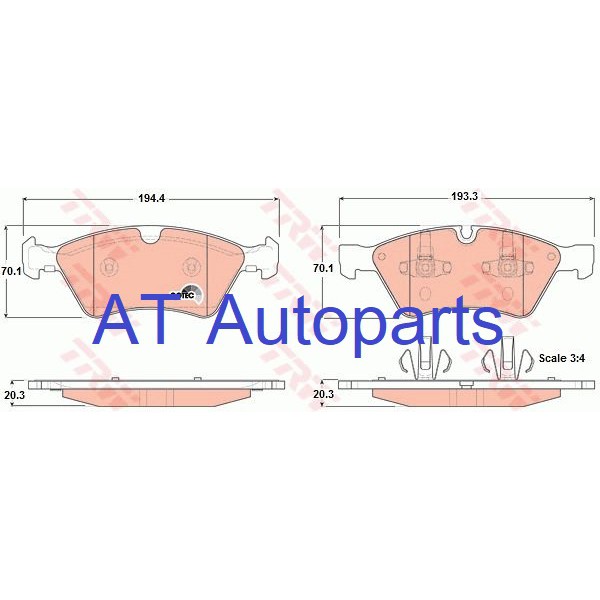 ผ้าเบรคชุดหน้า-เบนซ์-r-class-w251-v251-r280-r300-r320-r350-r50cdi-cgi-gdb1642-trw-ราคาขายต่อชุด