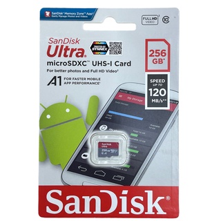 ภาพขนาดย่อของสินค้าพร้อมส่ง SanDisk 256GB MicroSDXC UHS-I Card Ultra Class10 Speed 120MB/s** เมมโมรี่การ์ดแท้