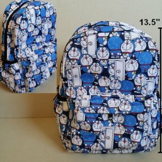 กระเป๋าสะพายหลัง​ เป้​ ลาย โดราเอม่อน Doraemon สีฟ้า ขนาด 10x13.5x5 นิ้ว