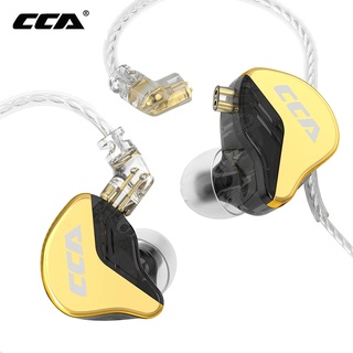 สินค้า Cca CRA+ ชุดหูฟังอินเอียร์ แบบมีสาย โลหะ สีทอง พร้อมไมโครโฟน สําหรับเล่นเกม โทรศัพท์มือถือ