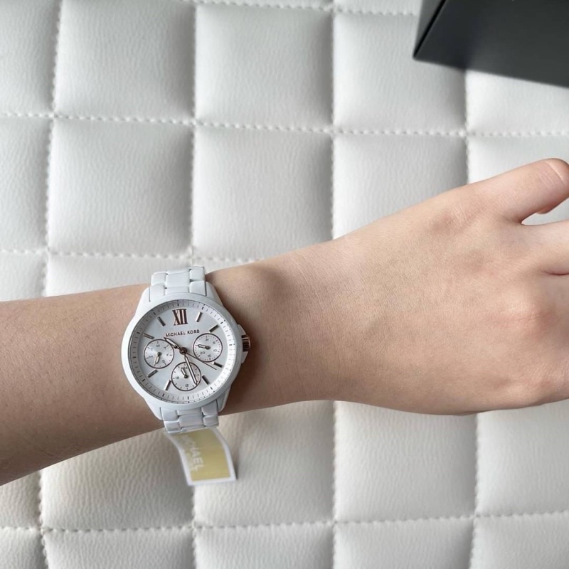0 Michael kors MK6819 bradshaw white stainless size 34 mm Shopee Thailand