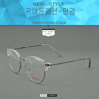 Fashion แว่นตากรองแสงสีฟ้า รุ่น M korea A 1277 กรอบใสตัดเงิน ถนอมสายตา (กรองแสงคอม กรองแสงมือถือ) New Optical filter