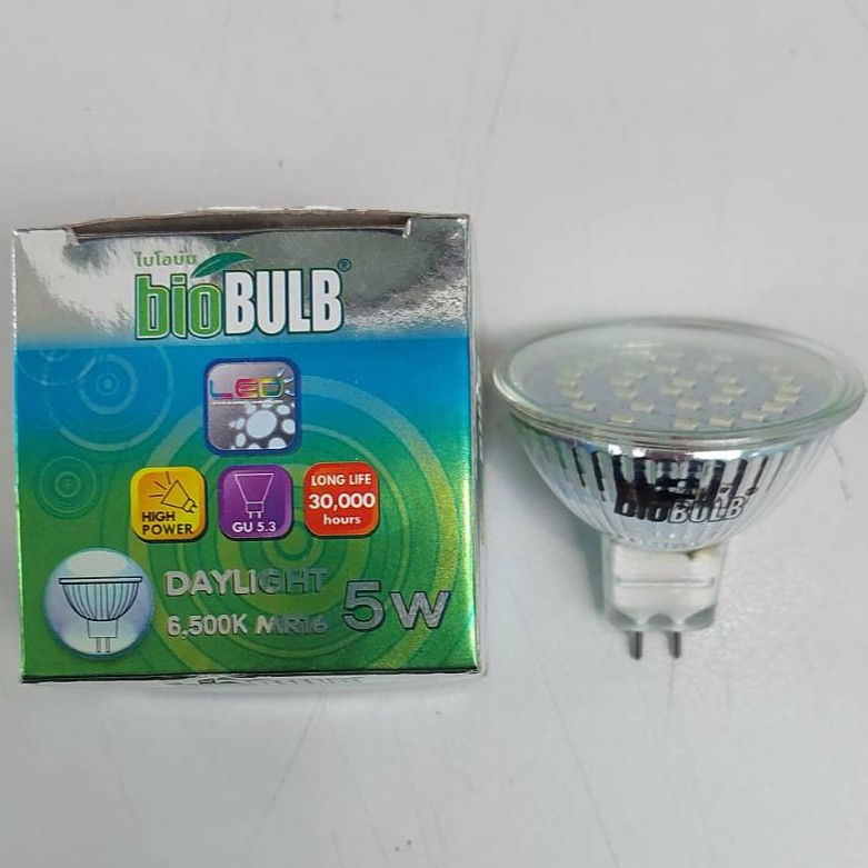 หลอดไฟ-led-ยี่ห้อ-biobulb-mr16-5w-6500k-daylight-12v