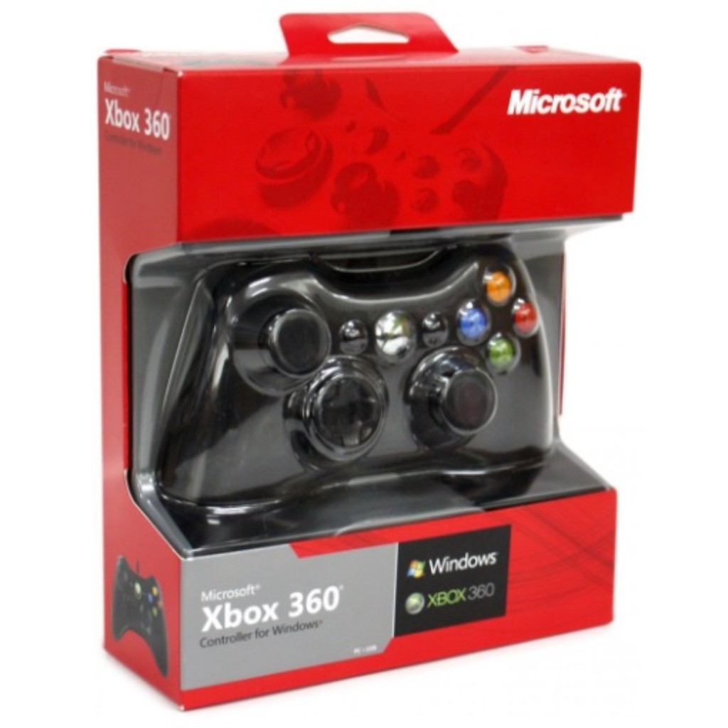 ภาพหน้าปกสินค้าJoy game xbox360 กล่องแดงรุ่นมีสาย (จอยเกมส์ xbox360 ของแท้เกรด a มือ 1 สีดำ) สำหรับมีสาย PC / Xbox360