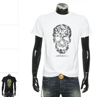 【hot tshirts】เสื้อยืดโอเวอร์ไซส์เสื้อยืดแขนสั้น คอกลม ผ้าฝ้าย พิมพ์ลาย just cavalli ทรงหลวม เข้ากับทุกการแต่งกาย แฟชั่นท