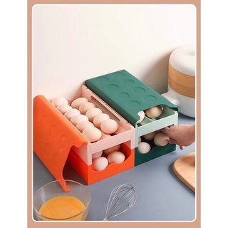 Egg storage box 2 layers slide กล่องเก็บไข่สไลด์ 2 ชั้นเก็บ