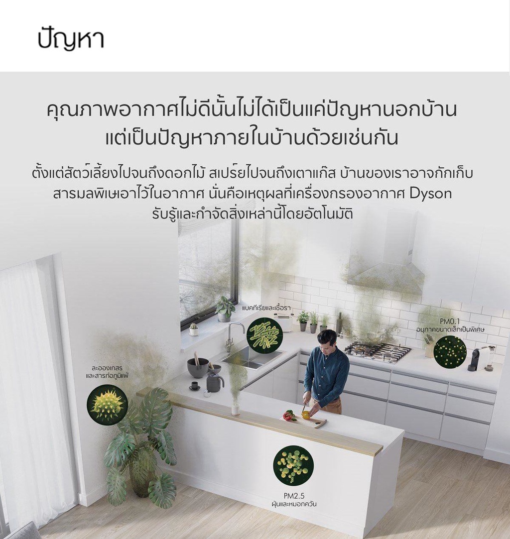 Dyson รุ่น TP07 เครื่องฟอกอากาศและพัดลมไร้ใบพัด (สีขาว/เงิน) ระบบกรอง HEPA H13 ปิดผนึก ดักจับฝุ่น PM2.5 และสารก่อภูมิแพ้ ควบคุมผ่านแอปพลิเคชัน