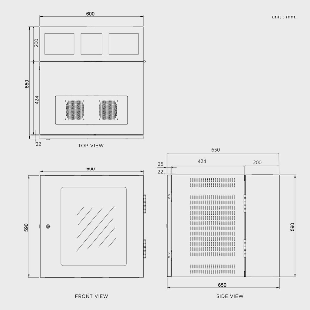 ตู้-wall-rack-19-สำหรับ-server-สูง-12u-กว้าง-600mm-x-ลึก-650mm-จัดส่งเลย