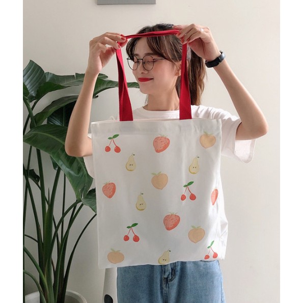 กระเป๋าผ้าลายผลไม้-สไตล์เกาหลี