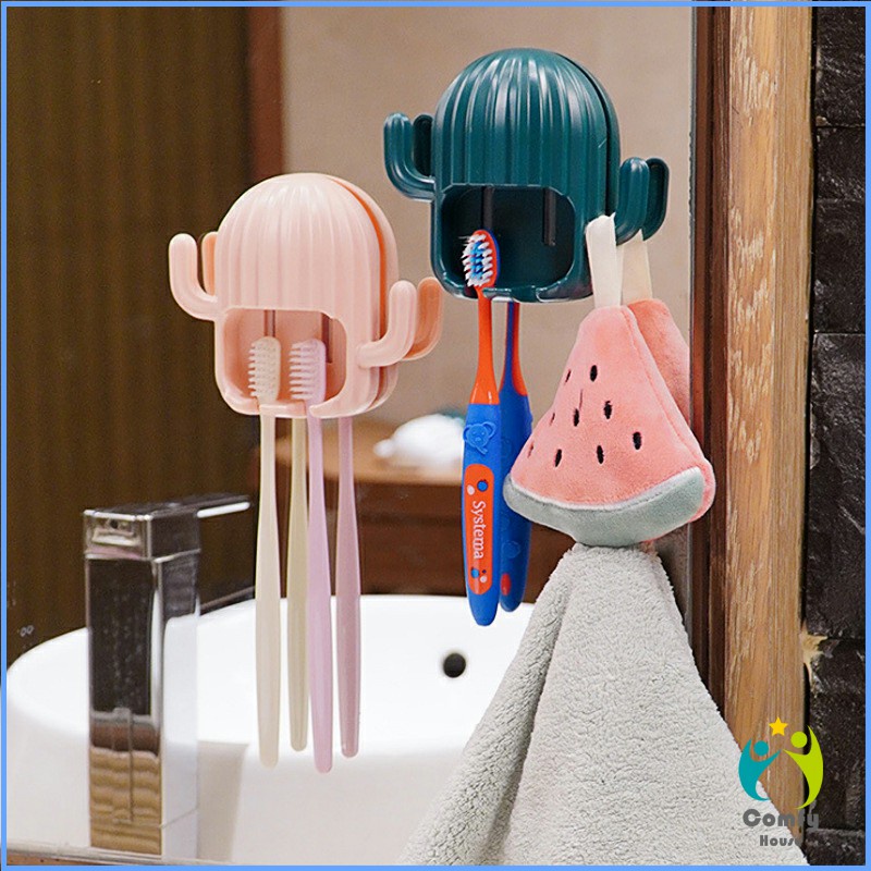 comfy-ที่ใส่แปรงสีฟัน-ที่วางแปรงสีฟันติดผนัง-ชั้นวางของในห้องน้ำทรงน้องบอง-toothbrush-holde