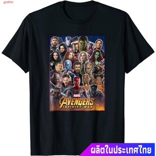 เสื้อยืดผู้ชายและผู้หญิง Marvel Avengers Infinity War Team Headshots Graphic T-Shirt Sports T-shirtd3,