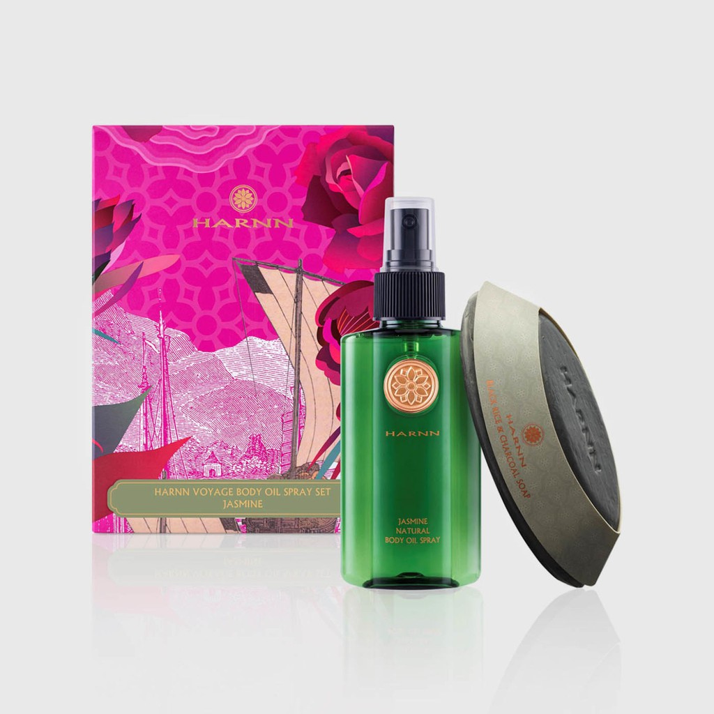 ชุดสเปรย์น้ำมันบำรุงผิวกาย HARNN Voyage Body Oil Spray Set Jasmine