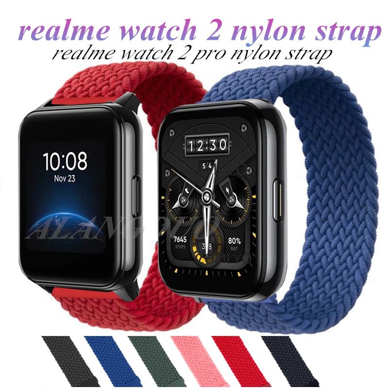 ภาพหน้าปกสินค้าRealme สายนาฬิกาข้อมือสายไนล่อนถักแบบ 2 สายคล้องสําหรับ Realme Watch 2 Pro Smart Watch