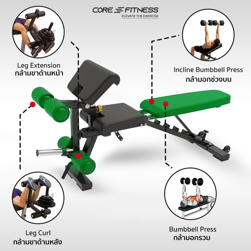 core-fitness-multi-function-bench-ts214-ม้านั่งยกน้ำหนักปรับระดับ-เหล็กหนาพิเศษ-ซิทอัพ-ม้านั่งดัมเบล-เก้าอี้ยกน้ำหนัก