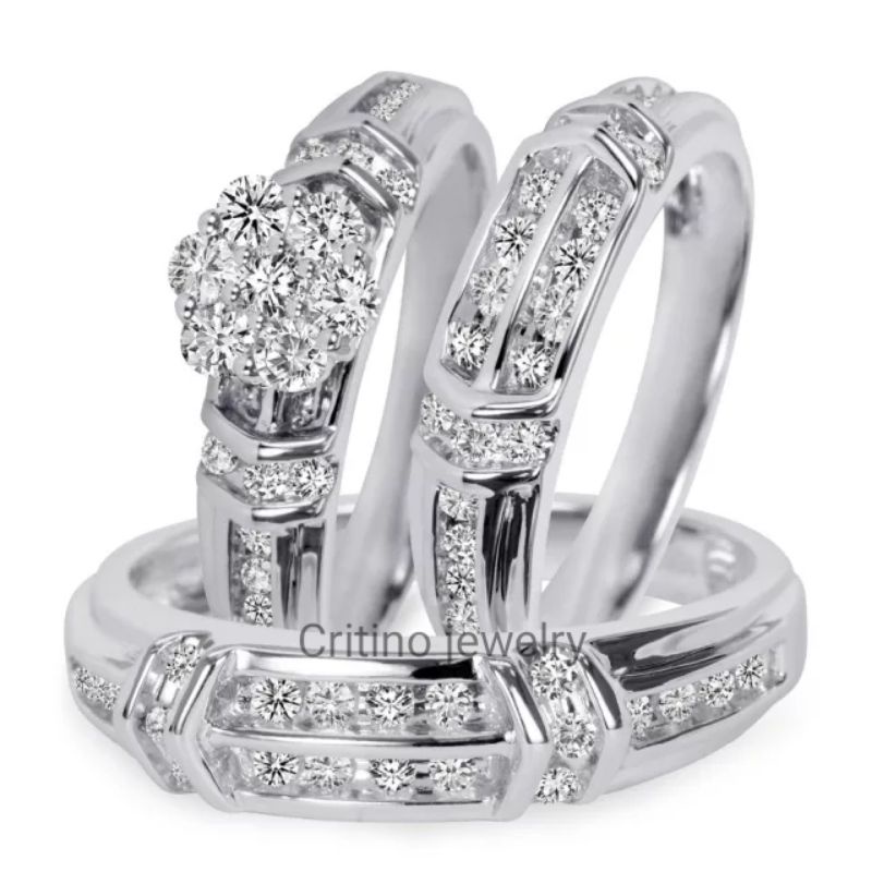แหวนเพชรแท้แหวนแต่งงานพร้อมใบเซอร์