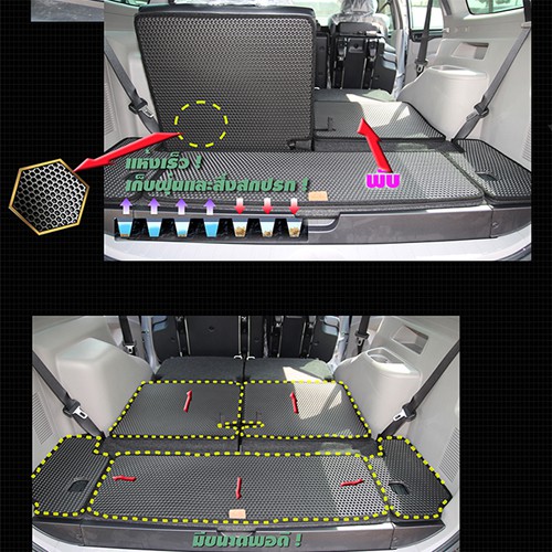 mitsubishi-pajero-2008-2014-trunk-พรมรถยนต์เข้ารูป2ชั้นแบบรูรังผึ้ง-blackhole-carmat