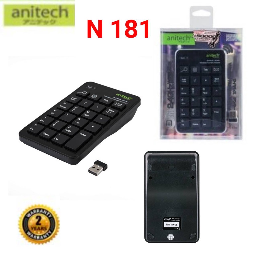 anitech-แป้นพิมพ์ตัวเลข-คีย์บอร์ดตัวเลข-คีย์บอร์ด-ไร้สาย-รุ่น-n181