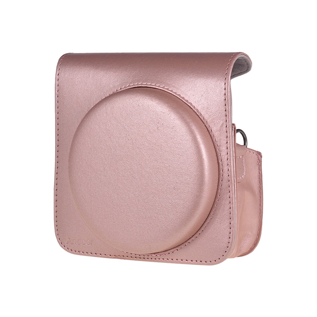 Étui Protection Appareil Photo Fujifilm Instax SQ6 - Cuir PU Marron Avec Bandoulière