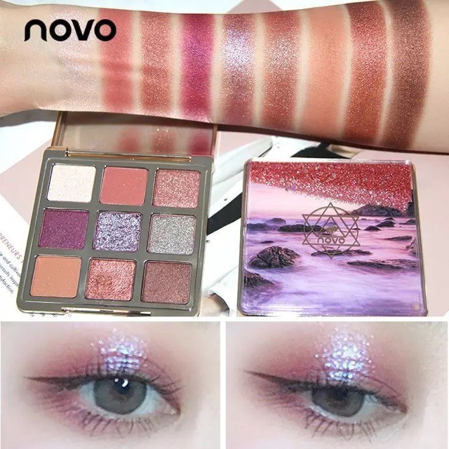 no-5256-อายแชโดว์พาเลทตู้น้ำโนโว-novo-palette-eye-shadow-อายแชโดว์9เฉดสีในตลับเดียว