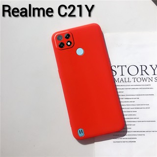 Realme C21Y(พร้อมส่งในไทย)เคสTPU​นิ่ม​สีพาสเทลคลุมกล้องRealme C25Y/Realme C21Y