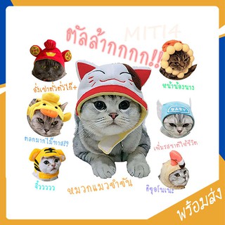 สินค้า MITI4 พร้อมส่ง หมวกสัตว์เลี้ยงหมาแมว มีให้เลือกหลายแบบ หมวกแมวหูกระต่าย หมวกตรุษจีน กาชาปอง หมวกแมว น่ารัก COD ST080