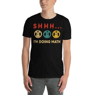 ผลิตภัณฑ์ใหม่👕Comfortable Vintage Shhh IM Doing Math Gym Fitness Math Weightlifting Powerlifting T-Shirt