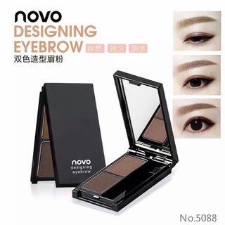 ภาพหน้าปกสินค้าnovo 5088 ที่เขียนคิ้วตลับ(แท้)โนโว Makeup 2in1 Eyebrow Powder คิ้วฝุ่นอัดแข็งตลับ กันน้ำ สไตล์เกาหลี ซึ่งคุณอาจชอบราคาและรีวิวของสินค้านี้