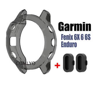 Garmin Fenix 6X 6 6S Pro Solar Sapphire GPS Enduro เคสป้องกันสมาร์ทวอทช์ ฝาครอบพอร์ตชาร์จ ปลั๊กกันฝุ่น