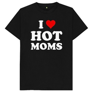 พร้อมส่ง เสื้อยืดแขนสั้น คอกลม ผ้าฝ้าย 100% พิมพ์ลาย I Love Hot Moms หลากสี สไตล์วินเทจ แฟชั่นฤดูร้อน สําหรับผู้ชายสามาร