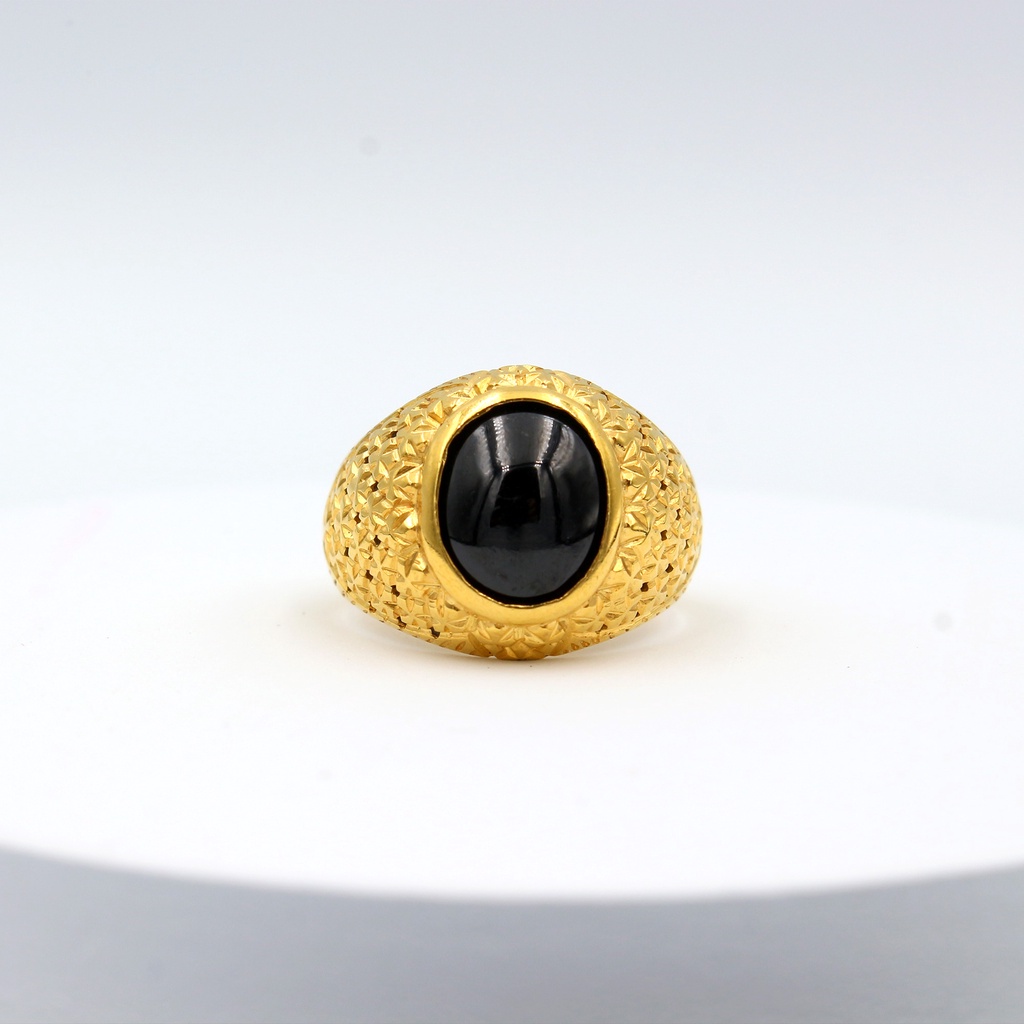 แหวนทองแท้-หลุดจำนำ-size-55-แหวนนิล-ทองคำแท้-18k-ทรงมอญฉลุดอกพิกุล