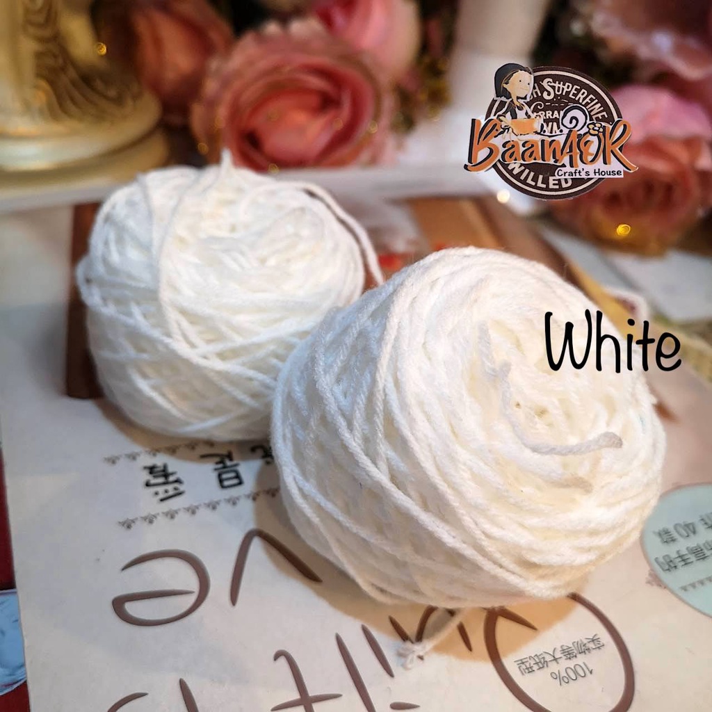 ราคาและรีวิว10g ไหมพรม อีเกิ้ล Eagle Knitting ขนาดเส้นเล็ก เบอร์ 001 - 204