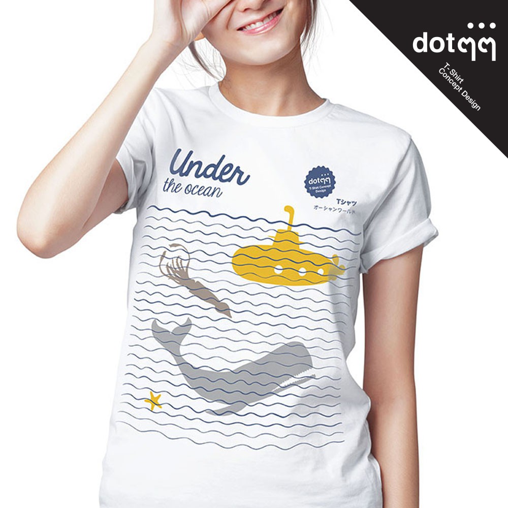 dotdotdot-เสื้อยืดหญิง-concept-design-ลาย-ocean-white