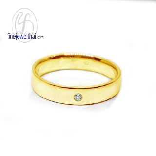Finejewelthai-แหวนเพชร-แหวนเงิน-เพชร-เงินแท้925-แหวนหมั้น-แหวนแต่งงาน-Diamond-CZ-Silver-Wedding-Ring-R3052cz-g